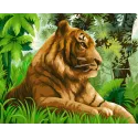 Wizardi Painting by Numbers Kit Tiger in the Jungle 40x50 cm H110