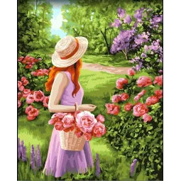 Wizardi tapyba pagal numerius rinkinys. Pasivaikščiojimas sode 40x50 cm J053