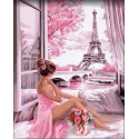 Wizardi painting by number kit. Pink dawn 40x50 cm J056