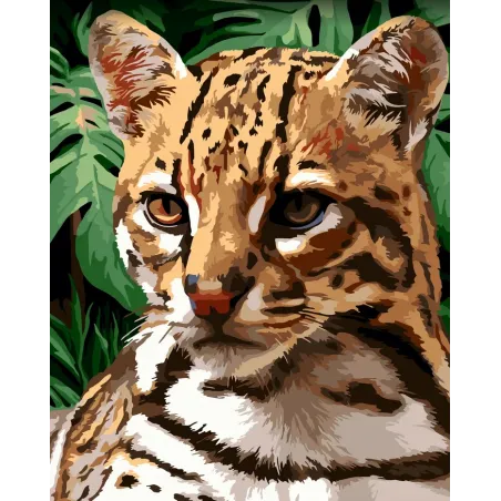 Kit de peinture par numéros Wizardi. Ocelot 40x50 cm H152