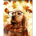 Wizardi Malen nach Zahlen Set. Hunde Wissenschaftler 40x50 cm H153