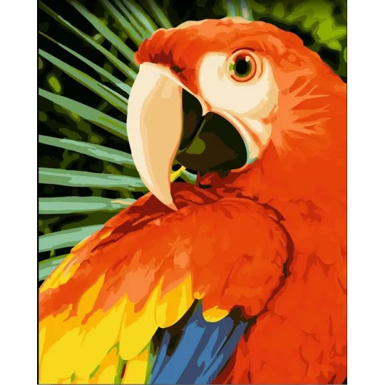 Kit de peinture par numéros Wizardi. Ara macaw 40x50 cm H154