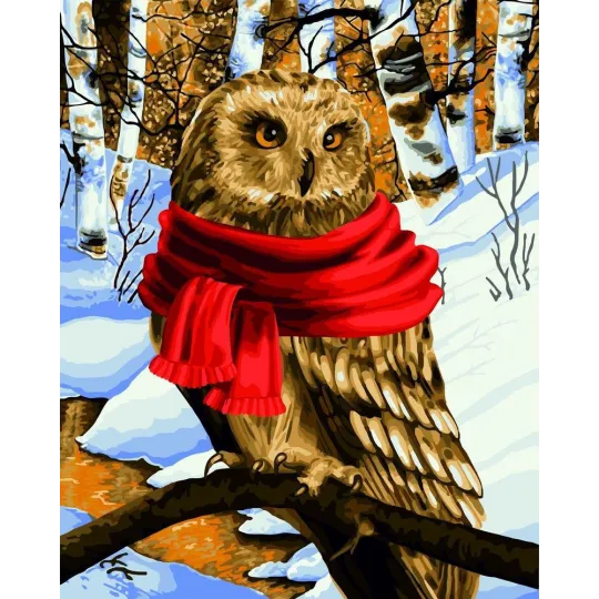SALE (Discontinued) Wizardi Painting by Numbers Kit Warm Scarf 40x50 cm L022