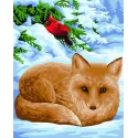 SALE (Discontinued) Wizardi Painting by Numbers Kit Little Fox 40x50 cm L024