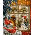 Painting by numbers kit. L042 Cozy snowfall 40*50