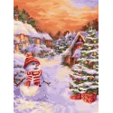 Painting by numbers kit. L047 Christmas village 40*50