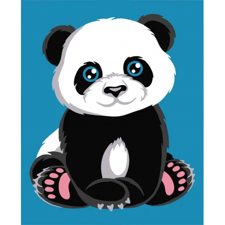 Kit de peinture Wizardi par numéro. Panda 13x16 cm MINI005