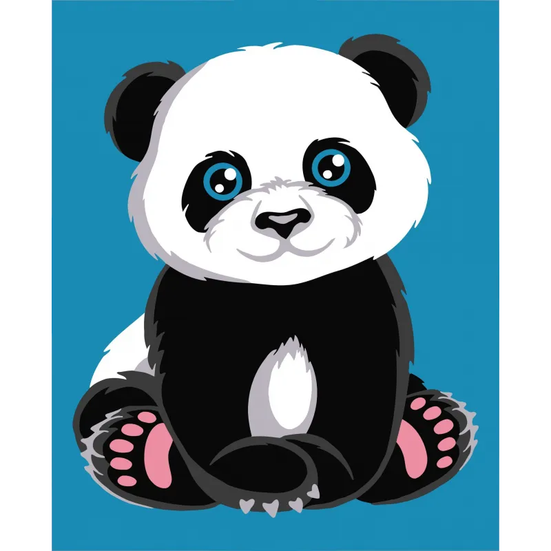 Kit de peinture Wizardi par numéro. Panda 13x16 cm MINI005
