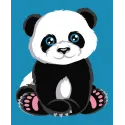 Kit de peinture Wizardi par numéro. Panda 13x16 cm MINI005