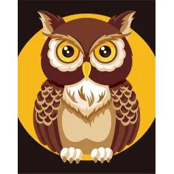 Wizardi painting by number kit. Owl 13x16 cm MINI015