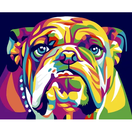 Wizardi Malen nach Zahlen-Set. Englische Bulldogge 16x13 cm MINI016