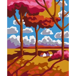 Wizardi painting by number kit. Landscape 13x16 cm MINI031