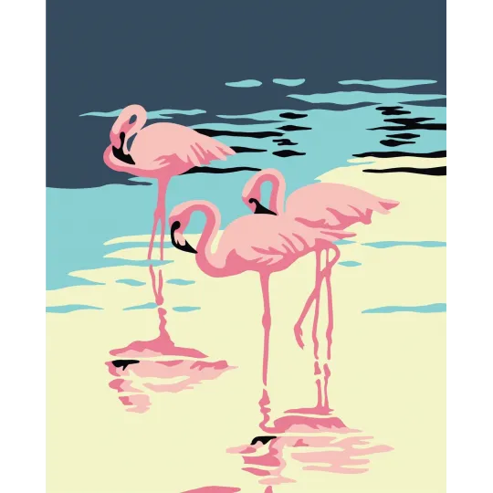 Wizardi painting by number kit. Flamingo 13x16 cm MINI035