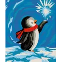 Wizardi painting by number kit. Penguin 13x16 cm MINI054