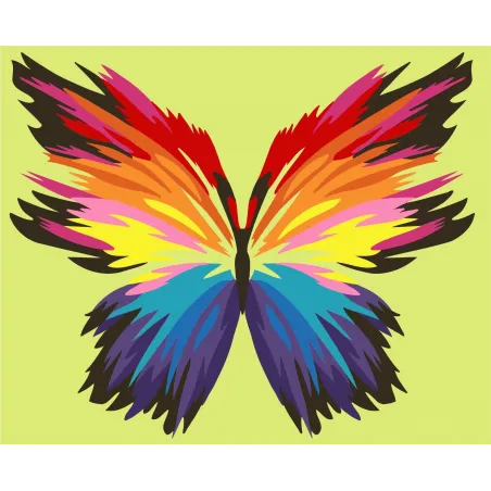 Wizardi painting by number kit. Rainbow Butterfly 16x13 cm MINI063