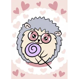 Wizardi painting by number kit. Hedgehog 13x16 cm MINI101