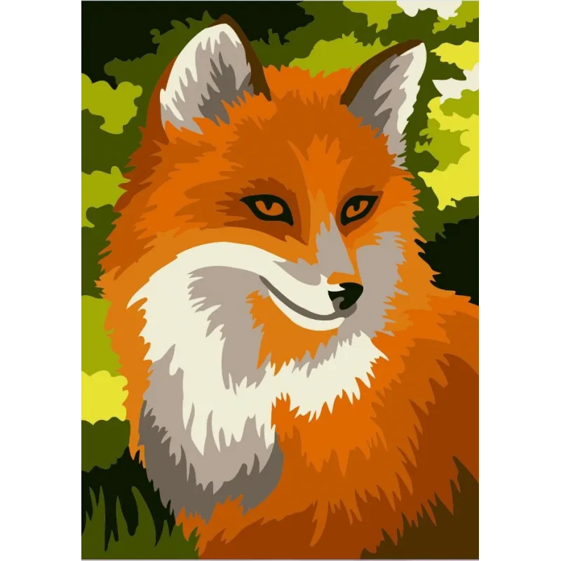 Wizardi painting by number kit. Red fox 13x16 cm MINI114