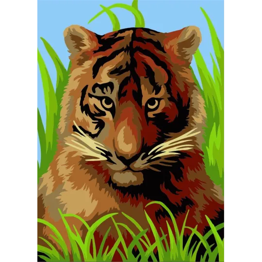 Kit de peinture par numéros Wizardi. Bébé tigre 13x16 cm MINI116