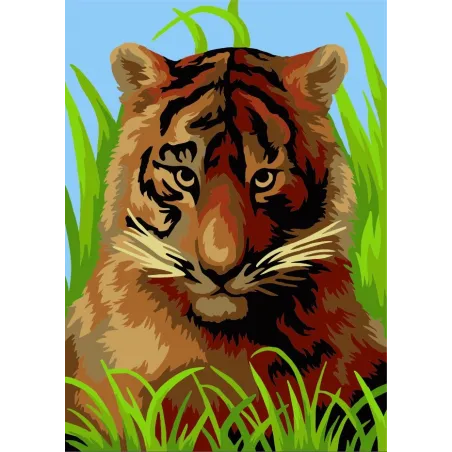 Wizardi painting by number kit. Baby tiger 13x16 cm MINI116