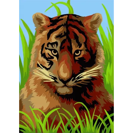 Kit de peinture par numéros Wizardi. Bébé tigre 13x16 cm MINI116