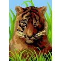 Kit de peinture par numéros Wizardi. Bébé tigre 13x16 cm MINI116