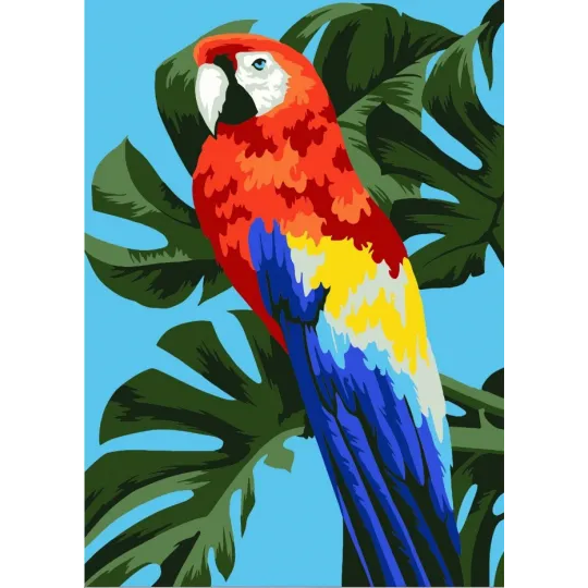 Wizardi painting by number kit. Macaw 13x16 cm MINI123