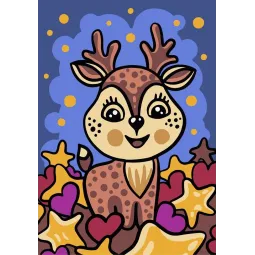 Malen nach Zahlen Kit. Rehbraun 13x16 cm MINI135