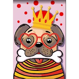 Paveikslas pagal skaičius rinkinys Mopsas 13x16 cm MINI148