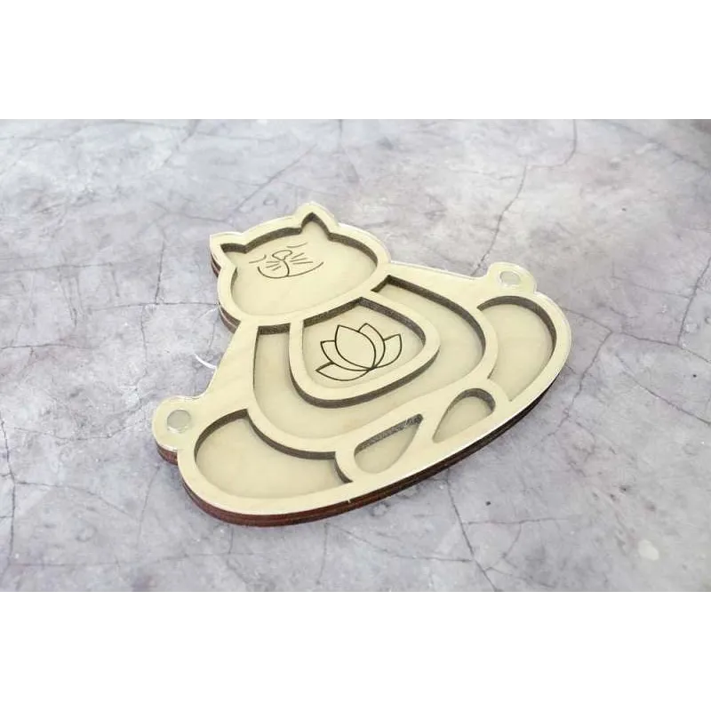 Organiser for beads "Cat-Yogi" (with lid) OR-176