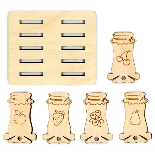 Ensemble de bobines Pots de confiture (10 pièces) + Support OR-039