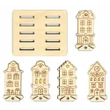 Бобины для ниток «Домики» набор 10 штук (5 видов по 2) + подставка ...