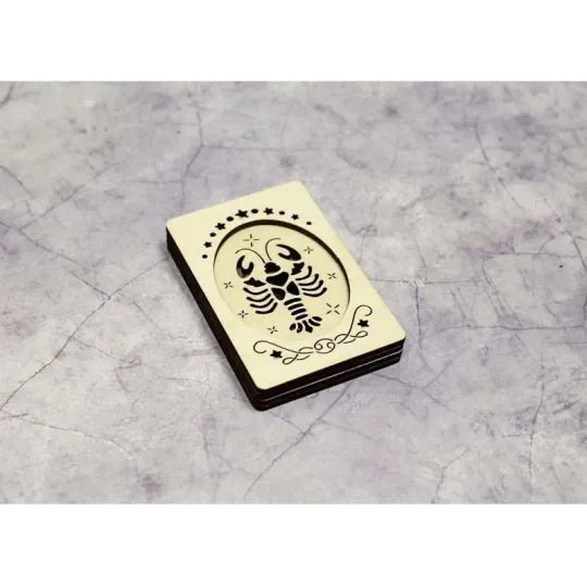 Wooden needle case "Cancer" OR-220