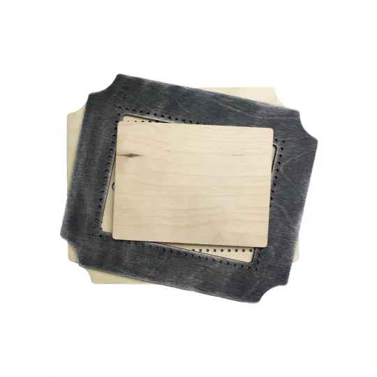 SOLDE Cadre rectangle gris-bleu grand OR-256