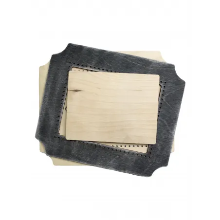 SOLDE Cadre rectangle gris-bleu grand OR-256