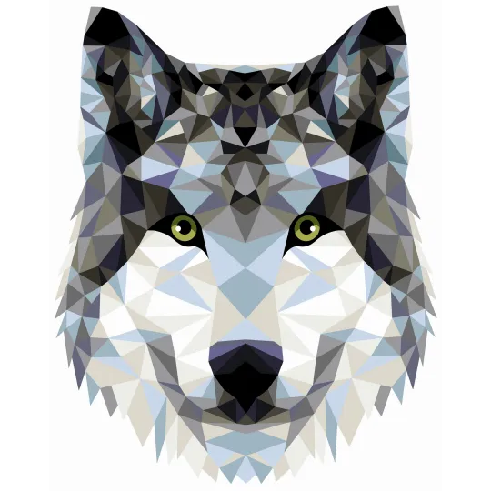 Painting by numbers kit. P004 Wolf (polygonal style) 40*50