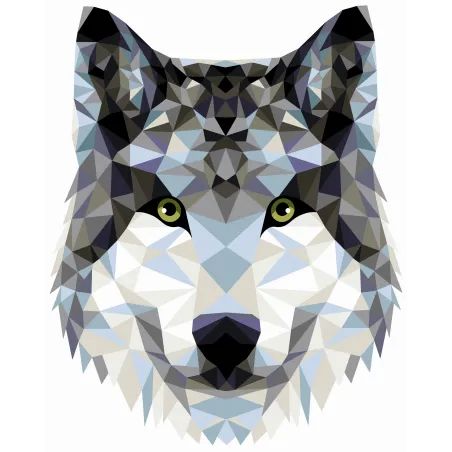 Painting by numbers kit. P004 Wolf (polygonal style) 40*50