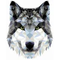 Malen-nach-Zahlen-Set. P004 Wolf (polygonaler Stil) 40*50