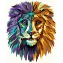 Kit de peinture par numéros. P007 P007 Lion (style polygone) 40*50