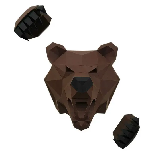 Wizardi 3D Papercraft Bear PP-1MED-BRW