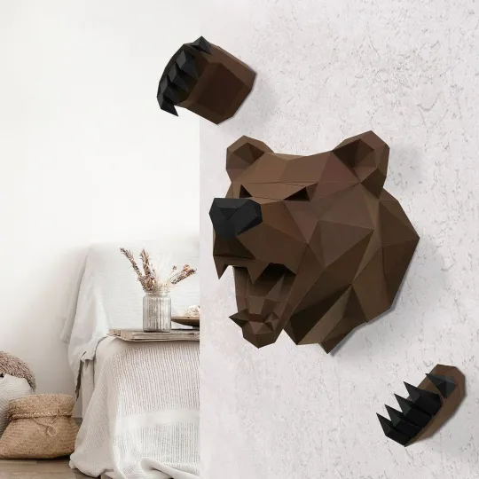 Wizardi 3D Papercraft Bear PP-1MED-BRW