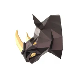 WIZARDI 3D-Modell Nashorn schwarz Kupfer PP-1NSR-2CG