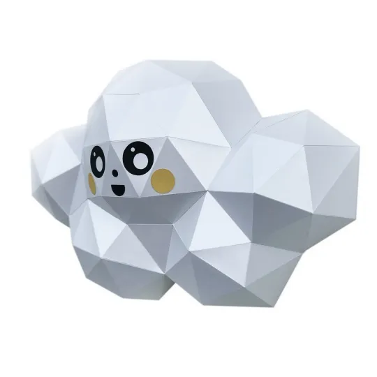 WIZARDI 3D paper craft models Cloud PP-1OBL-WHT