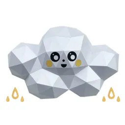 WIZARDI 3D Papierbastelmodelle Cloud PP-1OBL-WHT