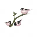 Wizardi Kit de Papiercraft 3D Oiseaux (rose) PP-1PTC-2PB