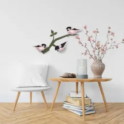 Wizardi Kit de Papiercraft 3D Oiseaux (rose) PP-1PTC-2PB