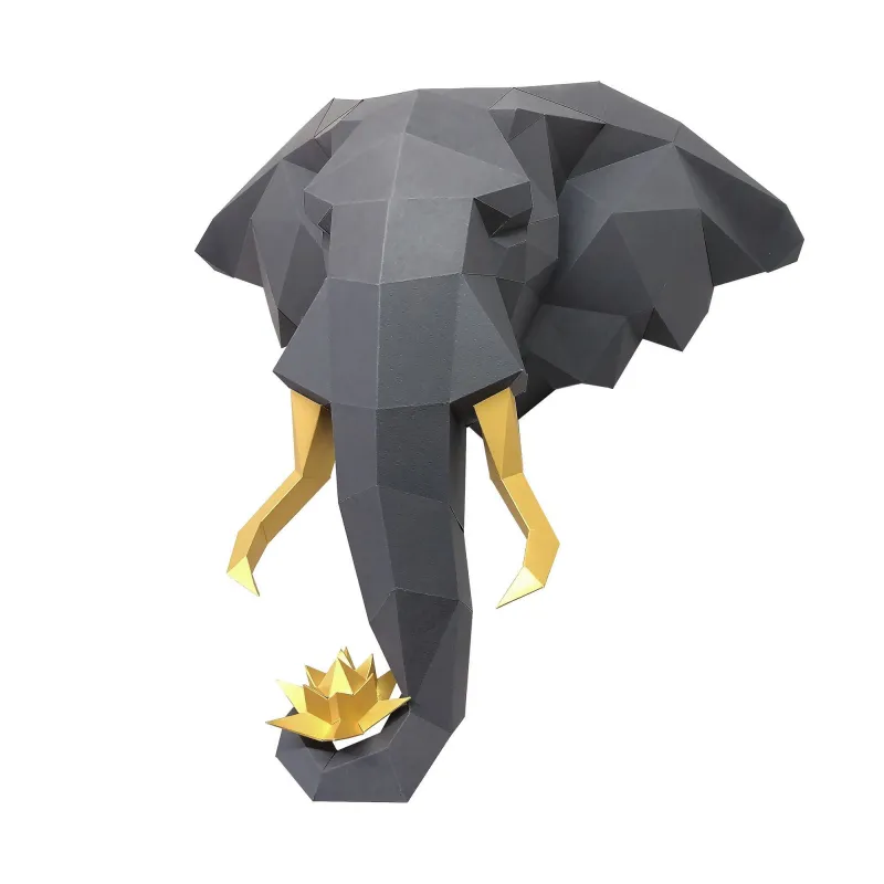 Wizardi 3D Papercraft Kit Elephant and Lotus PP-1SLL-2GG
