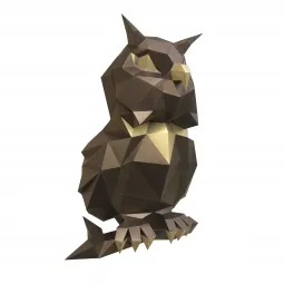 Wizardi 3D-Papierbastel-Kit Eule Bronze PP-1SOV-2BG