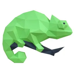 Modèles d'artisanat en papier 3D WIZARDI Caméléon PP-1XAM-2GRI
