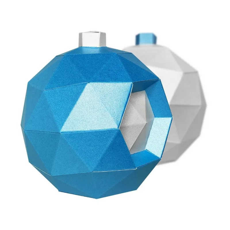 WIZARDI 3D modèles de créations en papier boules de Noël PP-2BLS-2WB