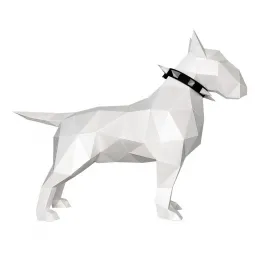 WIZARDI 3D Papier Bastelmodelle Bull Terrier PP-2BLT-WHT